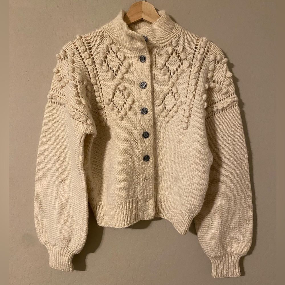 cream knit cardigan